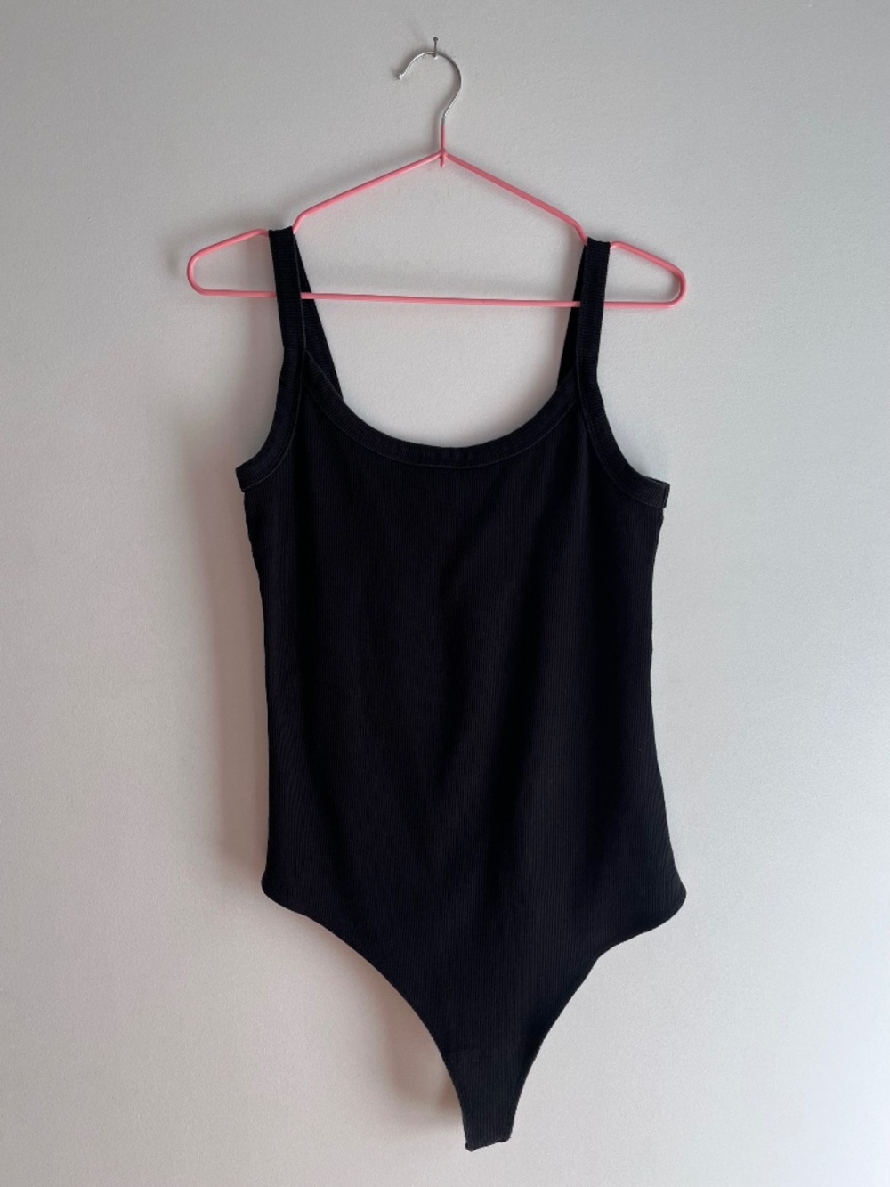 Abercrombie ribbed cotton bodysuit in black - XL